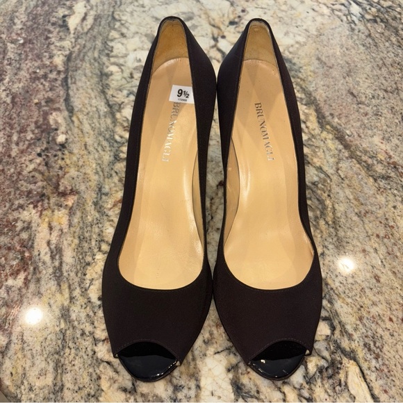 Bruno Magli Brown Satin Pumps - Picture 2 of 10